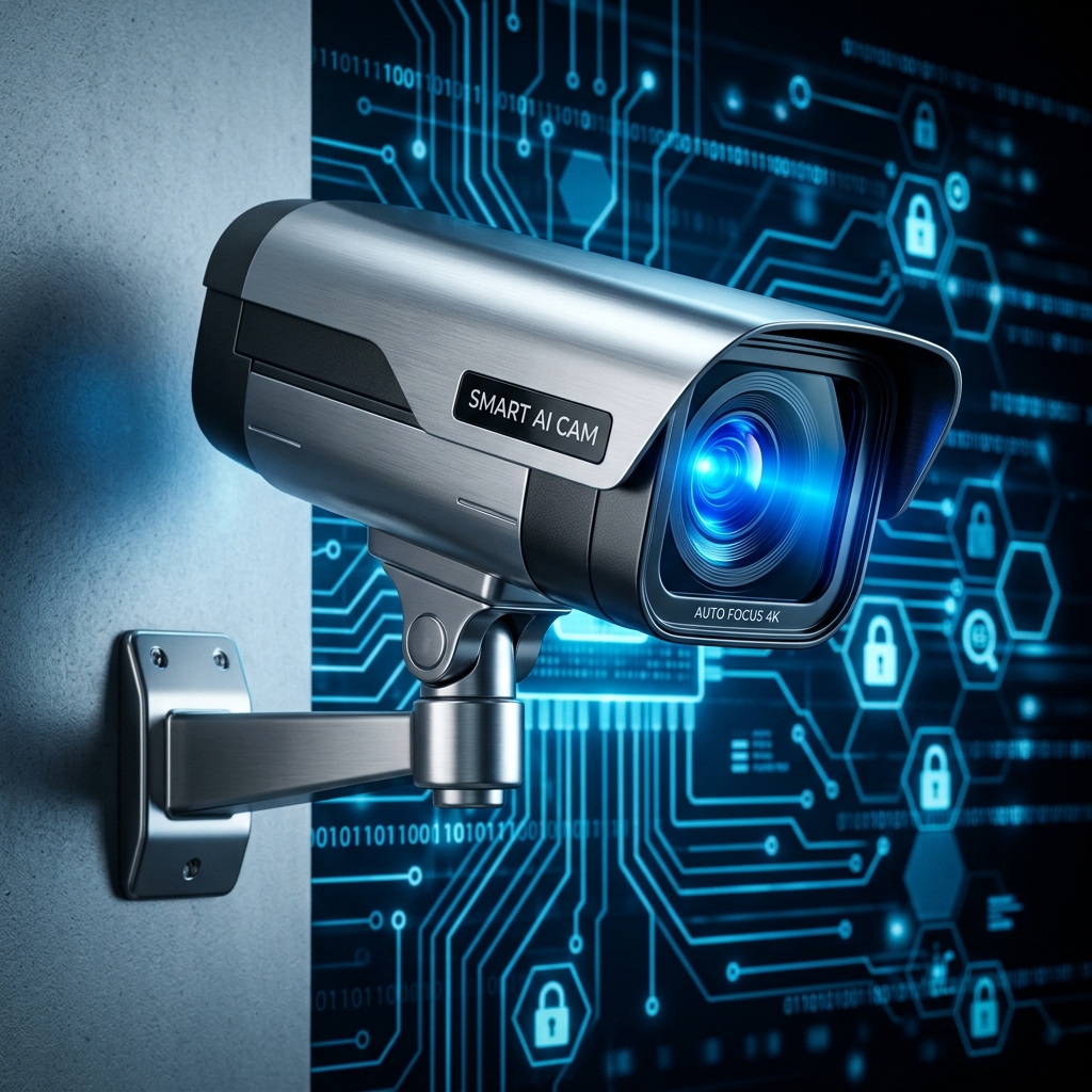 Modern CCTV cameras and surveillance workstation