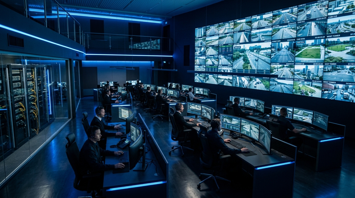 Professional CCTV surveillance control room